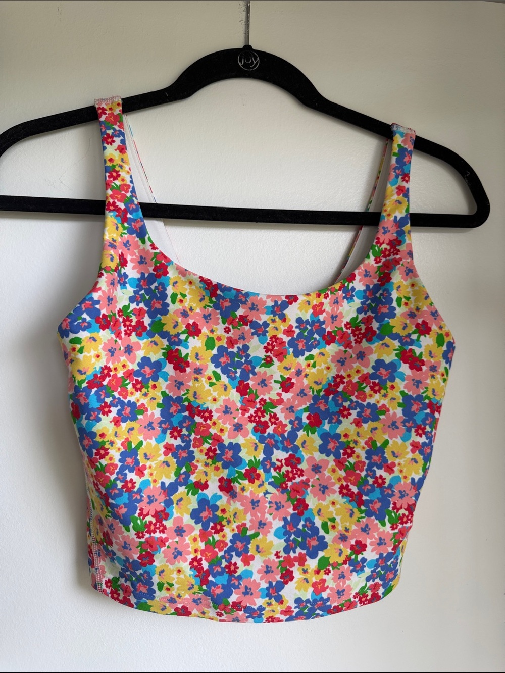 Old Navy Powersoft Active Cropped Sports Bra Floral Pattern Size Small